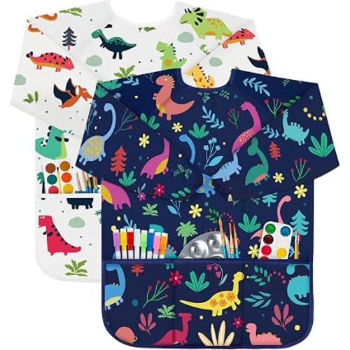 2 Pack Kids Art Smock Toddlers Painting Aprons Toddler Smock