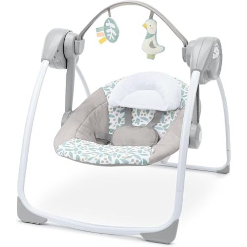 Ingenuity Comfort 2 Go Portable Swing, Newborn to 9 Months, Endless Blooms