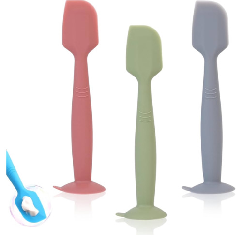 Baby Diaper Cream Spatula Applicator 3 Pack Butt Paste Spatula Soft Silicone,Diaper Rash Cream Applicator, Baby Essentials Must Haves Newborn Stuff (Red Green Grey)