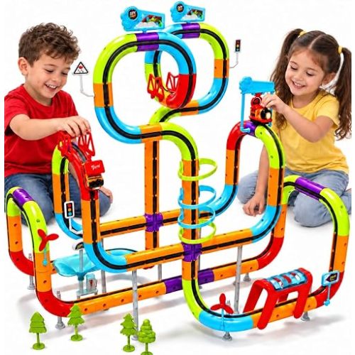 Electric Train Set Race Track for Kids 3 4 5 6 7 8 Years Old