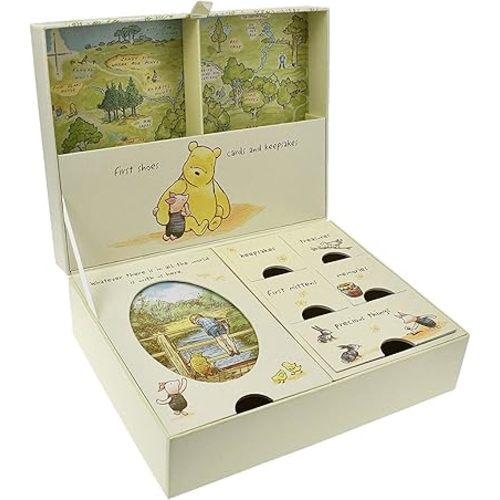 Pooh Classics Range Disney Keepsakes Baby Box with Compartments New (DI167), 200 g, Yellow