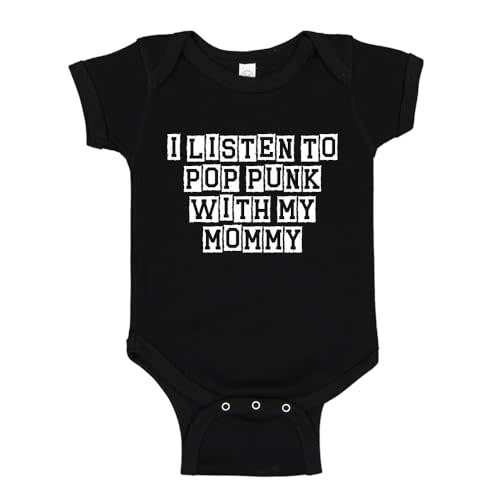 I Listen to Pop Punk with My Mommy Baby One Piece Bodysuit Or Toddler Shirt Cute Pop Punk Baby Outfit