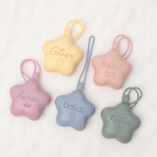 Personalized Silicone Pacifier Storage Pouch/ Baby Silicone Pacifier Case Holder/ Custom Name Dummy Holder Silicone/ Portable Soother Case