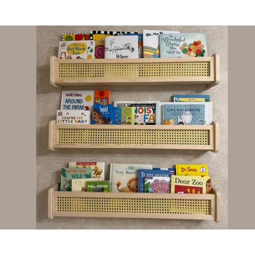 Rattan Bookshelf Wall Shelf - Kids Room Decor, Nursery Shelves,1PCs