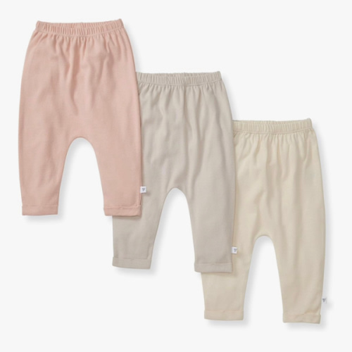 Burt's Bees Baby Unisex Knit Jogger Pants, 3-Pack Baby Sweatpants, 100% Organic Cotton Infant Bottoms