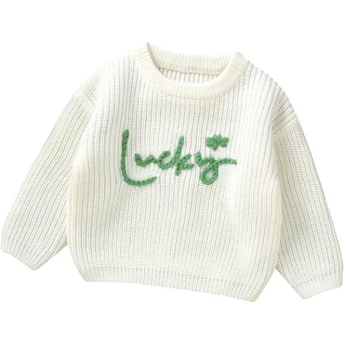 Toddler Baby Girl Boy Sweater Top 1st Birthday Outfit Valentines Day St. Patricks Day Cake Smash Photo Shoot Clothes