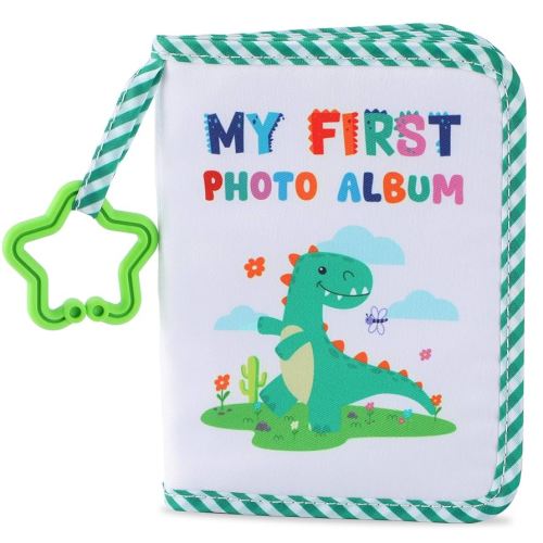 Baby's My First Family Album Soft Photo Cloth Book Dinosaur My First Book of Photos Dino Baby Memory Album Gift Holds 4x6 Pictures for Babies Newborn Toddler & Kids Baby Shower