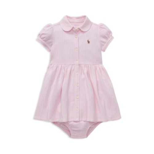 Girls' Striped Oxford Dress & Bloomers Set - Baby
