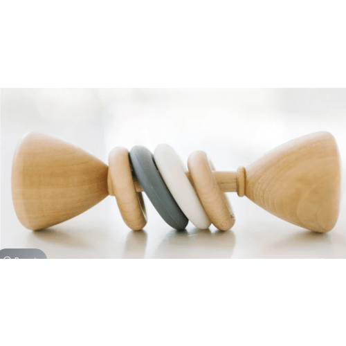 Silicone + Wood Rattle