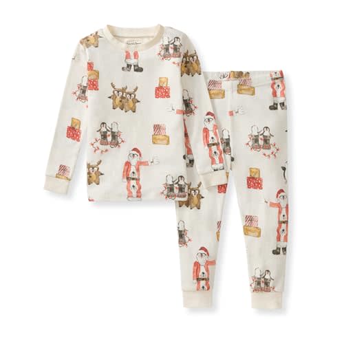 Burt's Bees Baby Boys Organic Cotton Pajamas, Toddler PJ Set | Soft, Cozy, Snug-Fitting Pajamas Feature Stretchy Ribbed Cuffs And Hand-Painted Prints To Make Bedtime A Breeze
