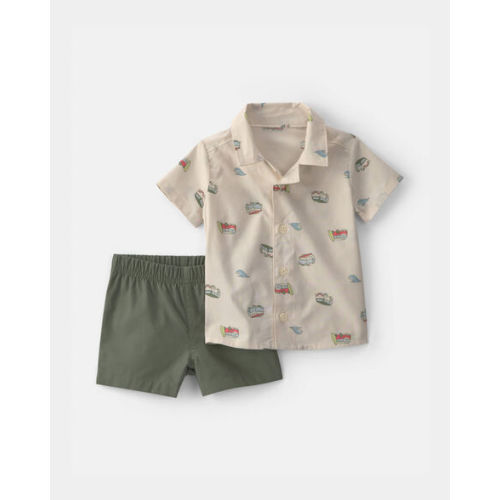 Baby Boy 2-Piece Beachy Van Top & Short Set - Green | Carter's