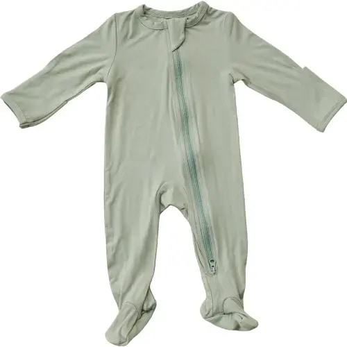 Mebie Baby Sage Bamboo Zipper Gender Neutral