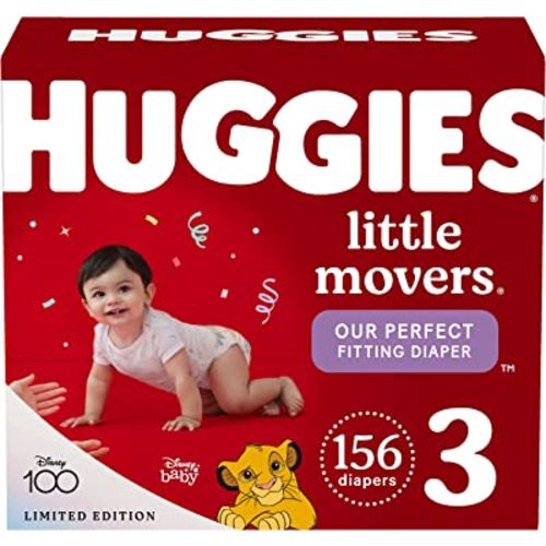 Huggies Little Movers Baby Diapers, Size 3 (16-28 lbs), 156 Ct