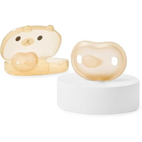 Thyseed Silicone Pacifiers, Ultra-Light One-Piece,Orthodontic, for Breastfed Babies, 6-18 Months, BPA-Free, 2 Pack