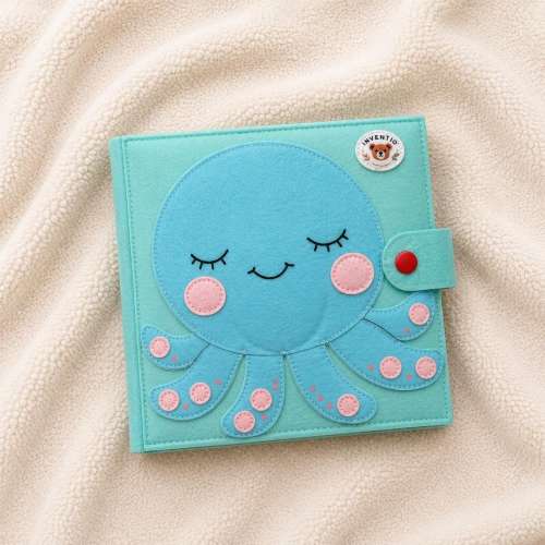 Handmade Felt Busy Book, Interactive Learning Toy, Screen-Free Activity (8 Pages)