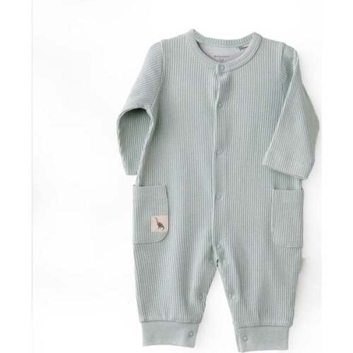 Ribbed Giraffe Pocket Romper, Green - Andy Wawa | Maisonette