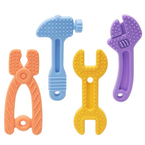 4 PCS Teething Toys Soothe Babies Sore Gums Silicone Teether Toys 0-6 Months 6-12 Months Soft Textures, Molar Teether, Easy to Hold, Easy to Clean and Freeze