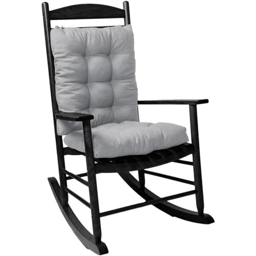 Rocking Chair Cushion, Set of Seat & Back Cushion with Ties for Indoor Rocker (Light Gray)