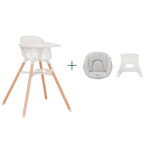 Lalo Coconut 3-in-1 High Chair + Infant Support Seat and Organic Cotton Cushion Set
