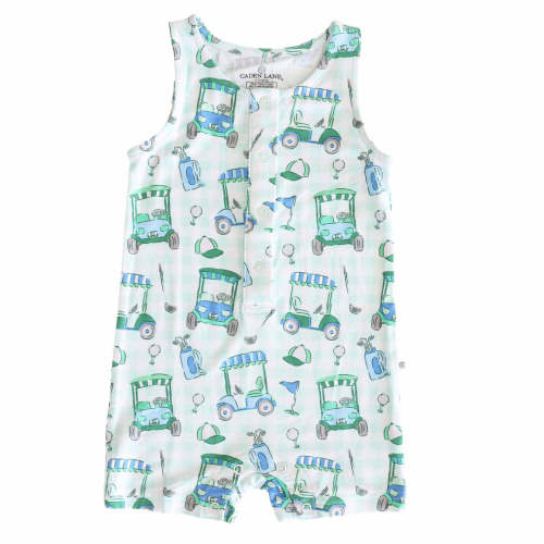 Sleeveless Snap Romper | Birdie Babes Green