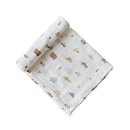 Organic Cotton Muslin Swaddle - Rush Hour