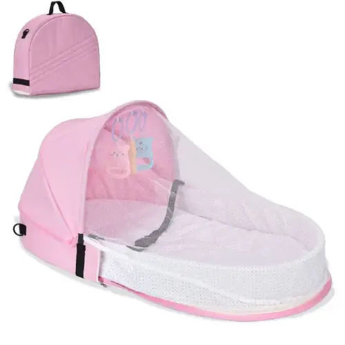 Portable Baby Crib, Foldable Mommy Bag Diaper Bag with Mosquito | Holiday Sales TikTok Shop