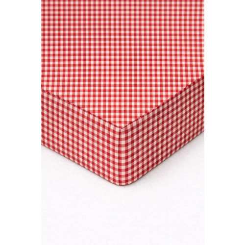 Red White Gingham Crib Sheet