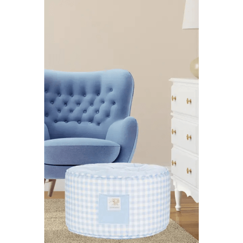 The Beaufort Bonnet Co. Buckhead Blue Gingham Ottoman
