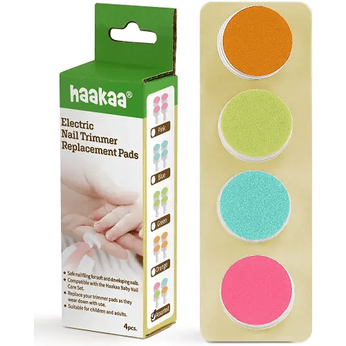 haakaa Electric Nail Trimmer Replacement Pads Baby Nail Trimmer Heads Compatible with All haakaa Nail Trimmers, 4pcs