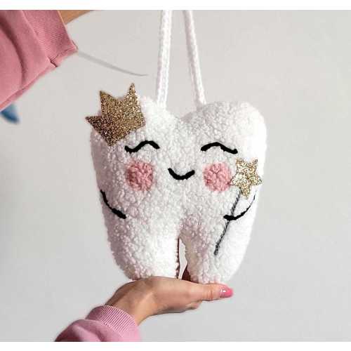 Personalized Tooth Fairy Pillow with Pocket, Tooth Fairy Letter, Keepsake Baby Shower Gift, Tooth Cushion, Tooth Fairy Pillow with Crown