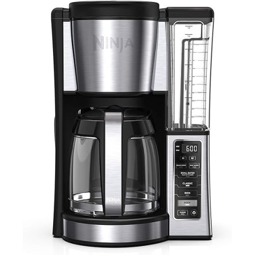 Ninja 12-Cup Programmable Coffee Brewer, 2 Brew Styles, Adjustable Warm Plate, 60oz Water Reservoir, Delay Brew - Black/Stainless Steel