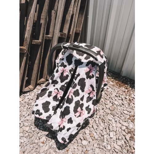 Car Seat Cover - Coquette Cow