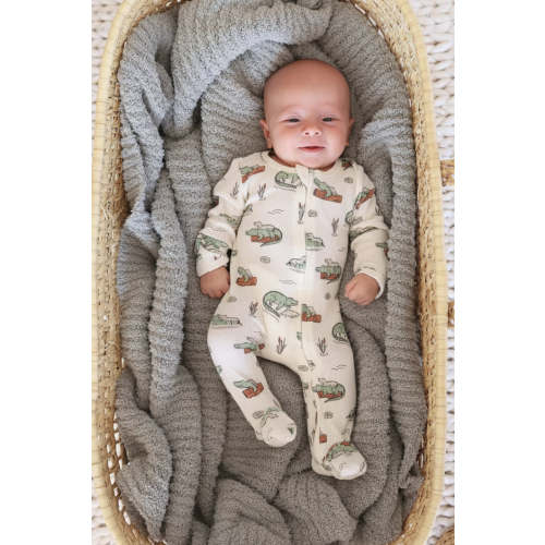 Later Gator Bamboo Waffle Zipper Footie