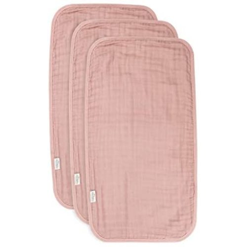 Natemia Bamboo Muslin Baby Burp Cloths | Large 21”x11” Size | Super Absorbent and Ultra Soft Bamboo Washcloths | 6-Layer Design | 3-Piece Gift Set