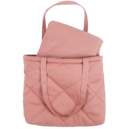 Snuggle Me® 2-in-1 Baby Play Mat - 100% Organic Cotton Baby Mat for Floor Play, Quilted, Foldable Playmat with Matching Tote Bag Included, Safety Certified & Machine Washable (37" x 37") - Gumdrop