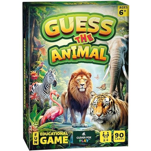 Guess The Animal – Educational Guess In 5 Clues Game for Kids & Family – Fun Children’s Guessing Game for Learning Animals, Perfect for Home, School or Travel – Girls, Boys Ages 6, 7, 8, 9, 10