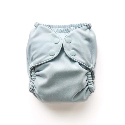 Esembly Cloth Diaper Cover - Reusable Swim Diaper, Waterproof, Breathable - Adjustable Outer Layer Over Absorbent Inner for Blowout Protection - Mist, Size 1 (7-17lbs)