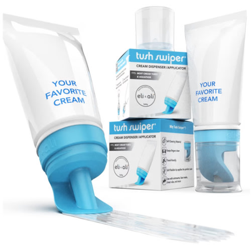 Eli & Ali Tush Swiper - Diaper Rash Cream & Butt Paste Applicator - Universal Fit for Most Diaper Creams | Mess-Free & Hygienic Alternative to Cream Spatula - Carry Less Baby Gear - Blue, 2 Pack