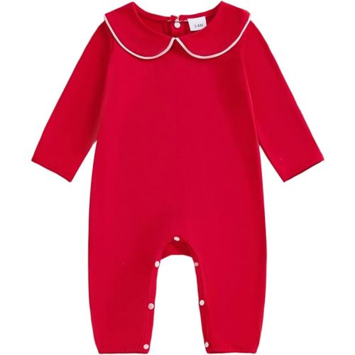 Baby Coming Home Outfit Boy Girl Cotton Long Sleeve Romper Jumpsuit Plain One-Piece Clothes