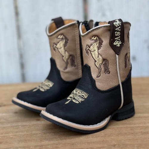 DA-311 Black and Oryx - Baby Western Boots
