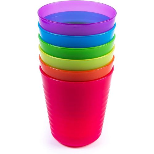 Kids Plastic Dinnerware Set of 6 Multi Color Cups/Tumblers - Reusable, BPA-Free, Dishwasher Safe and Microwaveable