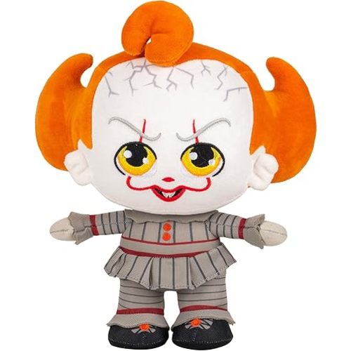 Jazwares Warner Bros. IT 8-Inch Pennywise Plush - Super-Soft, Eerie, and Huggable Plush Toy - Official Licensed Plush - for All Ages