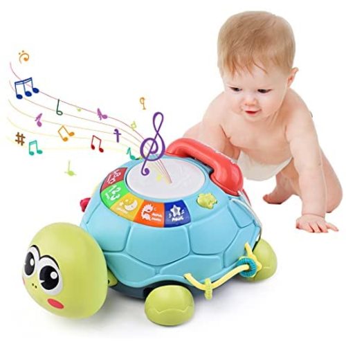 Upgrded Musical Turtle Toy, Electronic Toys W/ Lights and Sounds, Early Educational Development Musical Toys 6 7 8 9 10 11 12 Months, 1 2 Year Olds Baby Infants Toddlers Boys Girls Birthday Gift
