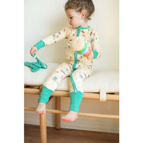 Zipper Baby Pajamas | Super Soft Viscose Bamboo | Beach Dog Print | Free Shipping >$75 – Southern Slumber