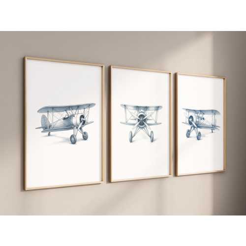 Airplane Prints for Nursery, Boy Bedroom Wall Art, Airplane Nursery Wall Art, Boy Nursery Decor, Baby boy Nursery Art Prints, Transporation