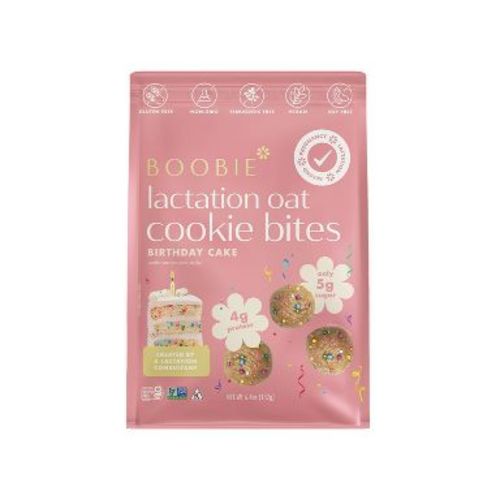 Boobie Gluten Free Vegan Lactation Cookie Snacks for Breastfeeding - Birthday Cake - 6.4oz