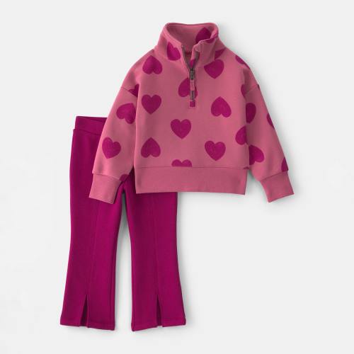 Carter's Baby Girls 2-pc. Pant Set, Color: Pink Burgundy - JCPenney