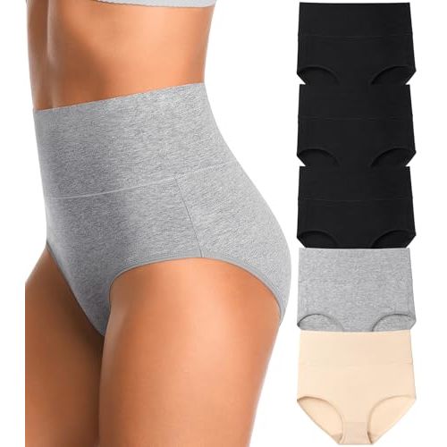 High Waisted Postpartum Underwear Womens Cotton Underwear Soft Breathable Full Coverage Stretch Panties Multipack