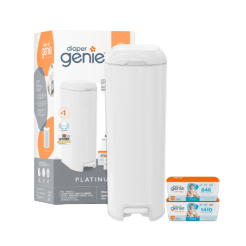 Diaper Genie Platinum Pail Gift Set, Lily White