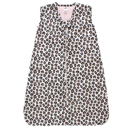 Hudson Baby Infant Girl Plush Faux Fur Sleeping Bag, Wearable Blanket, Leopard Pink, 6-12 Months